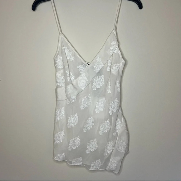 NWT Theory Silk Lace White Ivory Crossover Tank - Picture 2 of 7